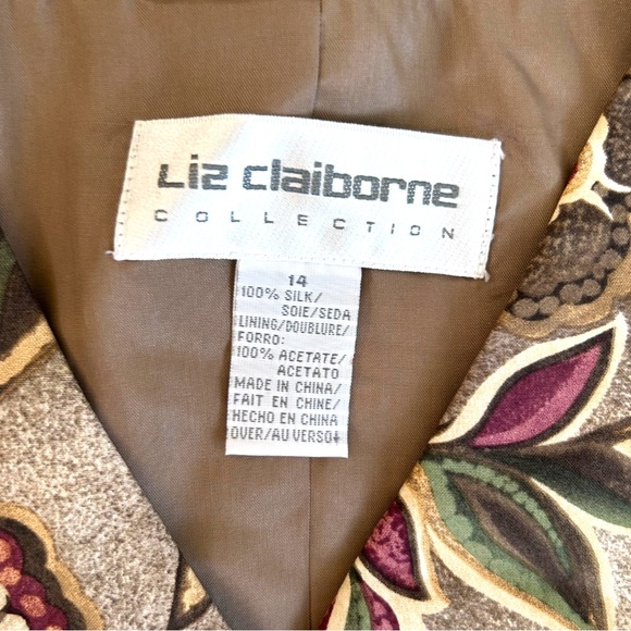 4/$20 Liz Claiborne Silk Floral Button-Front Vest - Picture 4 of 4